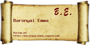Baronyai Emma névjegykártya